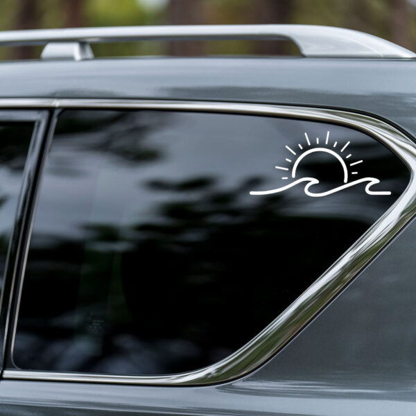 Sun and Wave - Vinyl Decal - White